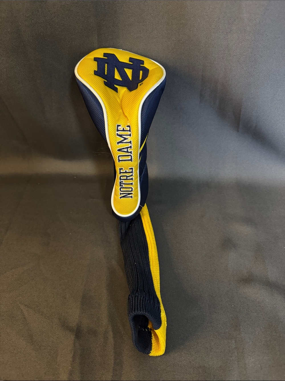 Notre Dame Embroidered Golf Headcover in Yellow & Navy